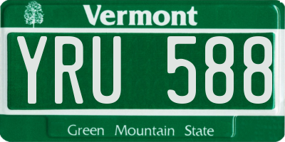 VT license plate YRU588