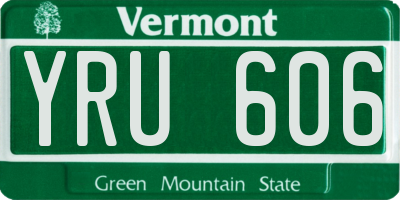 VT license plate YRU606