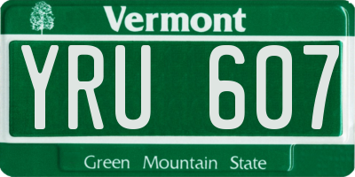 VT license plate YRU607