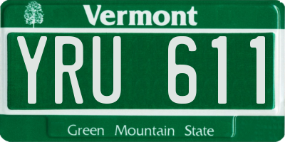 VT license plate YRU611