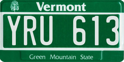VT license plate YRU613