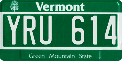 VT license plate YRU614