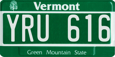 VT license plate YRU616