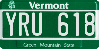 VT license plate YRU618
