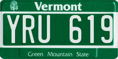 VT license plate YRU619