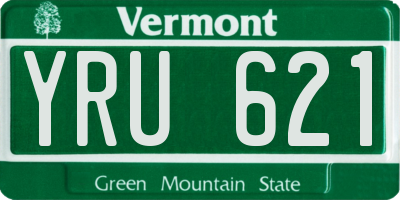 VT license plate YRU621