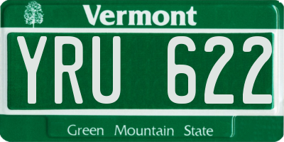 VT license plate YRU622