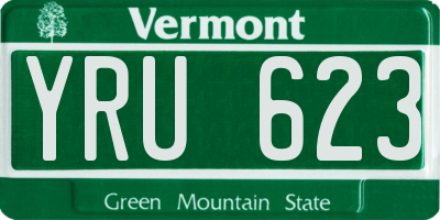 VT license plate YRU623