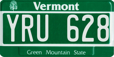 VT license plate YRU628