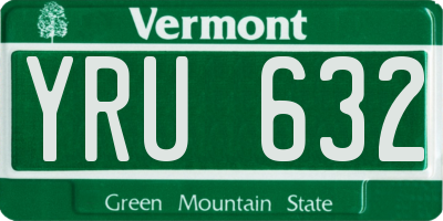 VT license plate YRU632