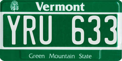 VT license plate YRU633
