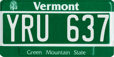 VT license plate YRU637