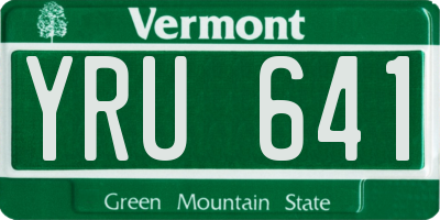 VT license plate YRU641
