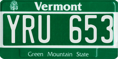 VT license plate YRU653