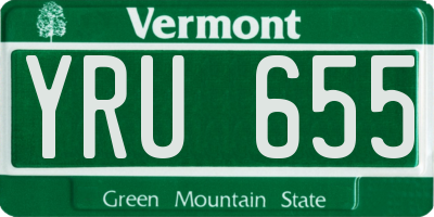 VT license plate YRU655
