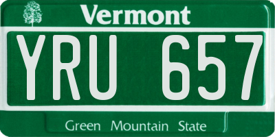 VT license plate YRU657