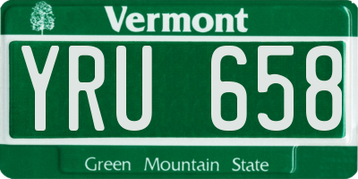 VT license plate YRU658