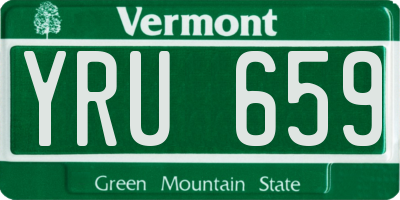 VT license plate YRU659