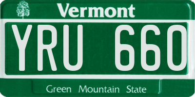 VT license plate YRU660