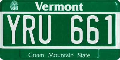 VT license plate YRU661