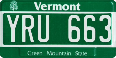 VT license plate YRU663