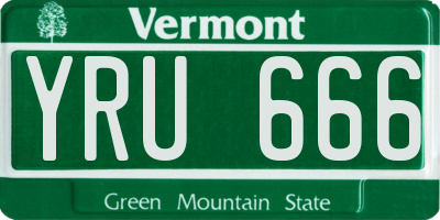 VT license plate YRU666