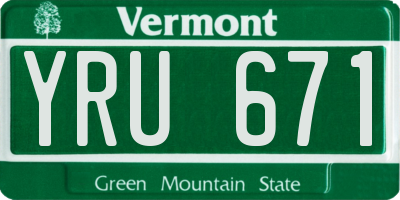 VT license plate YRU671