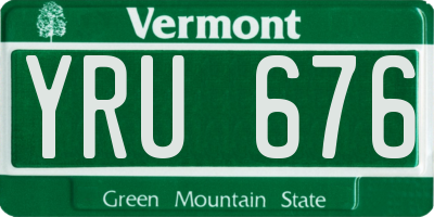 VT license plate YRU676