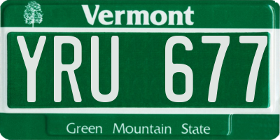 VT license plate YRU677