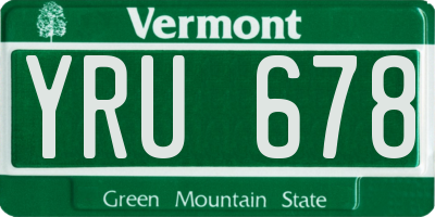 VT license plate YRU678