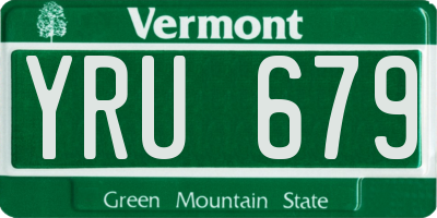 VT license plate YRU679