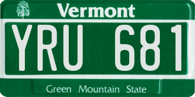 VT license plate YRU681