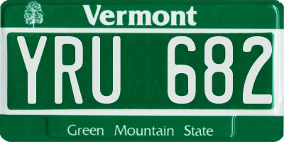 VT license plate YRU682