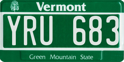 VT license plate YRU683