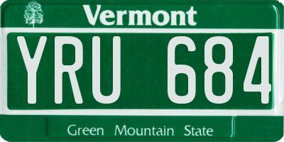 VT license plate YRU684