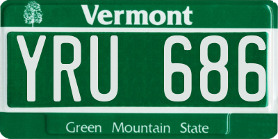 VT license plate YRU686
