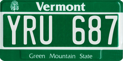 VT license plate YRU687