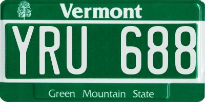 VT license plate YRU688