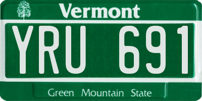 VT license plate YRU691