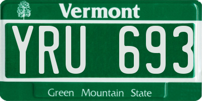 VT license plate YRU693