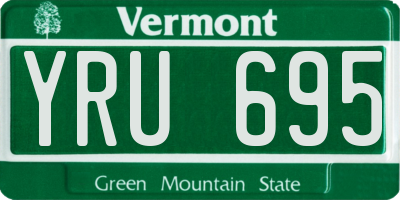 VT license plate YRU695