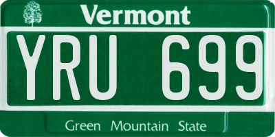 VT license plate YRU699
