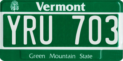VT license plate YRU703