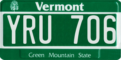 VT license plate YRU706
