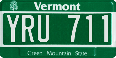 VT license plate YRU711
