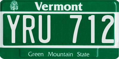 VT license plate YRU712
