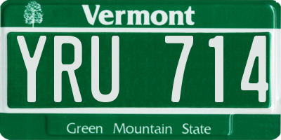 VT license plate YRU714