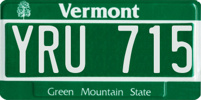 VT license plate YRU715