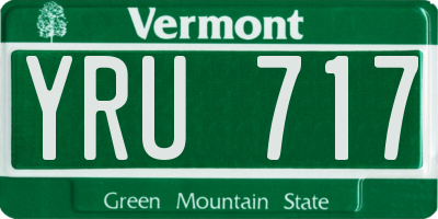 VT license plate YRU717