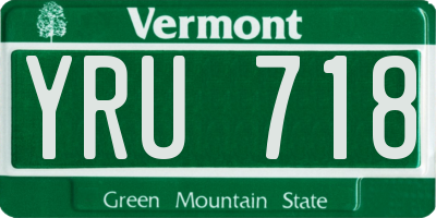 VT license plate YRU718